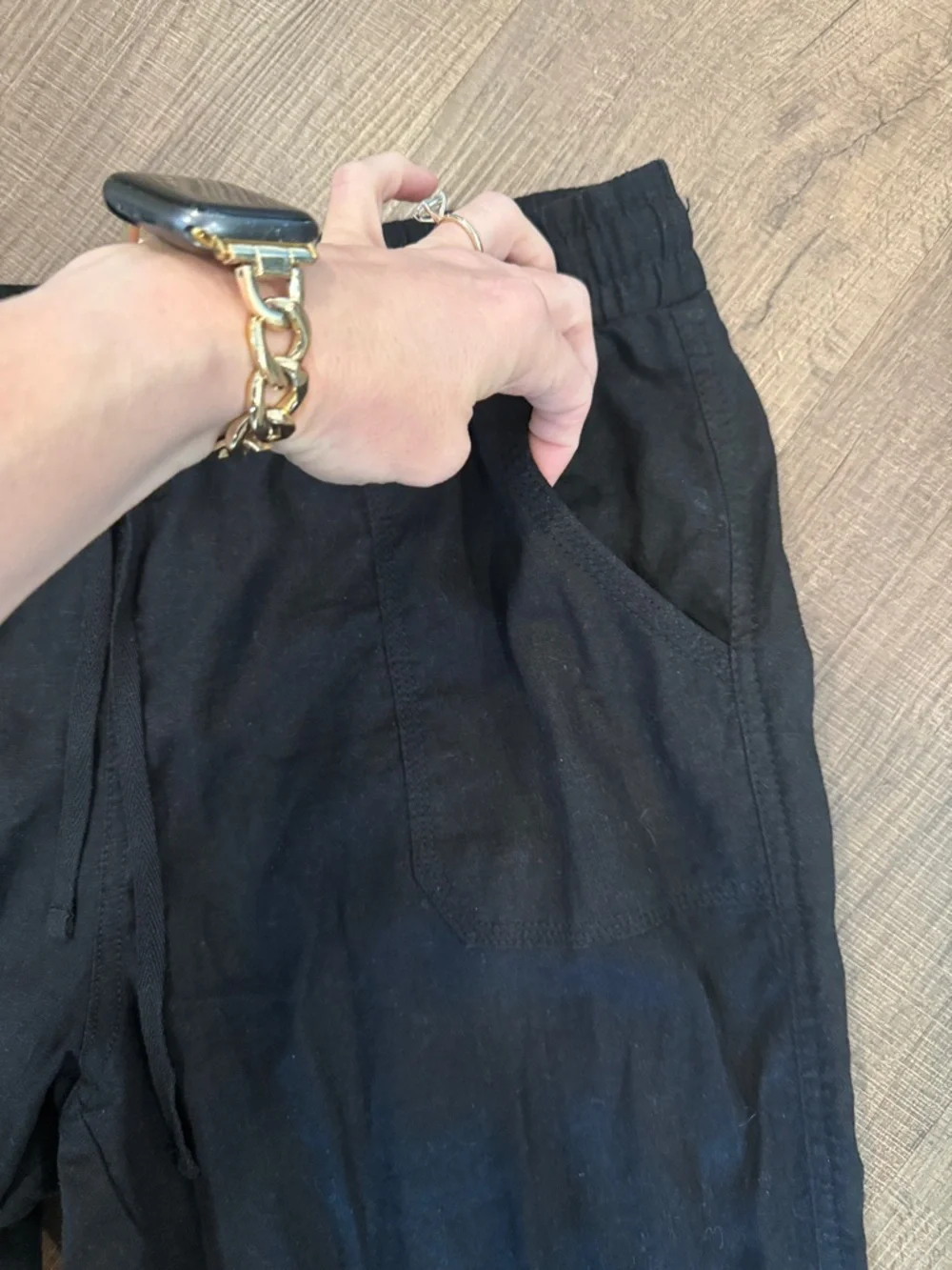 Cato linen blend Drawstring Waist Trousers - Picture 6 of 8